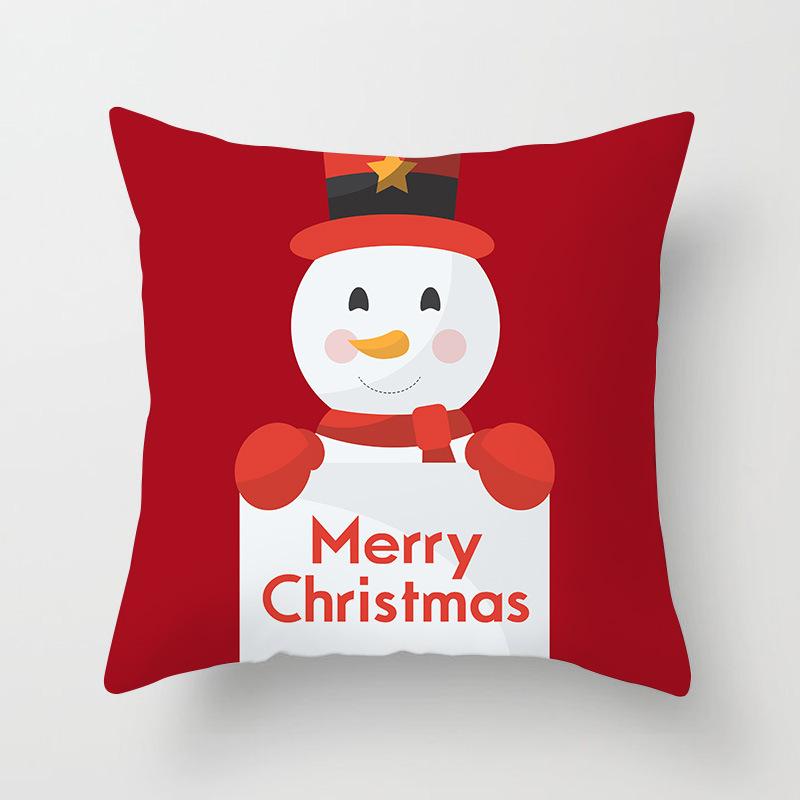 

Новогодний Рождественский чехол с принтом снеговика для дома, гостиной, украшения дивана, квадратная наволочка 45*45 см 40X40CM