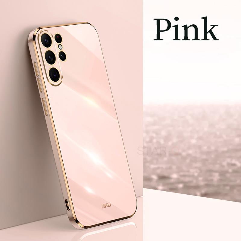 S 23 22 21 Husă de placare cu suport de inel de lux pentru Samsung Galaxy S23 Ultra S22 Plus S21 S20 Fe Husă din silicon cu suport S23ultra