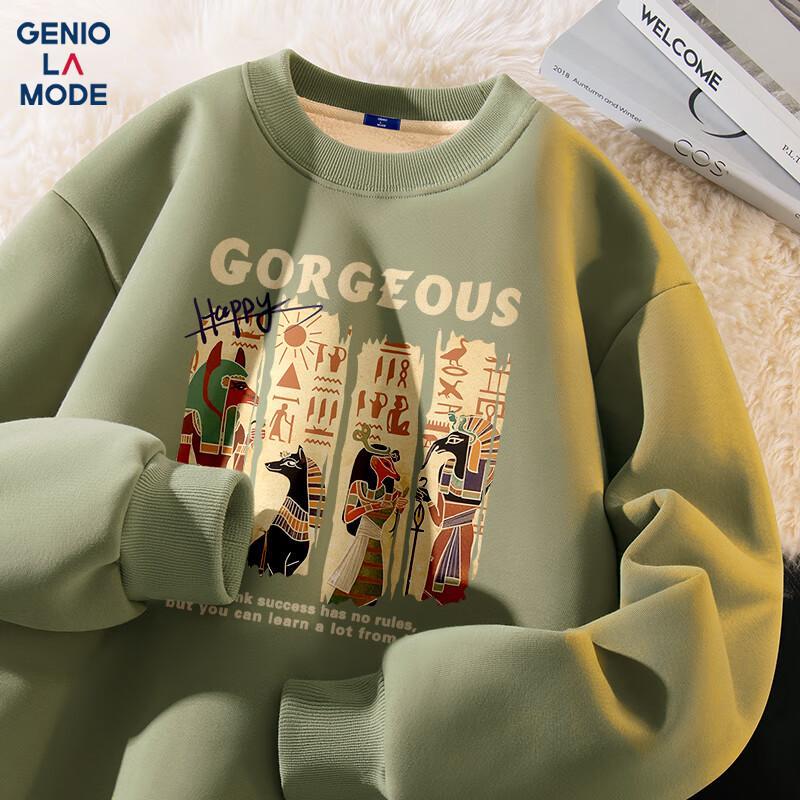 

GENIOLAMODE Men s Fleece-Lined Round Neck Sweatshirt 3XL