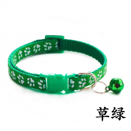 Pet Patch Colorful Collar Puppy and Cat Collar Cat Collar with Paw Print and Bell Cat Buckle Collar