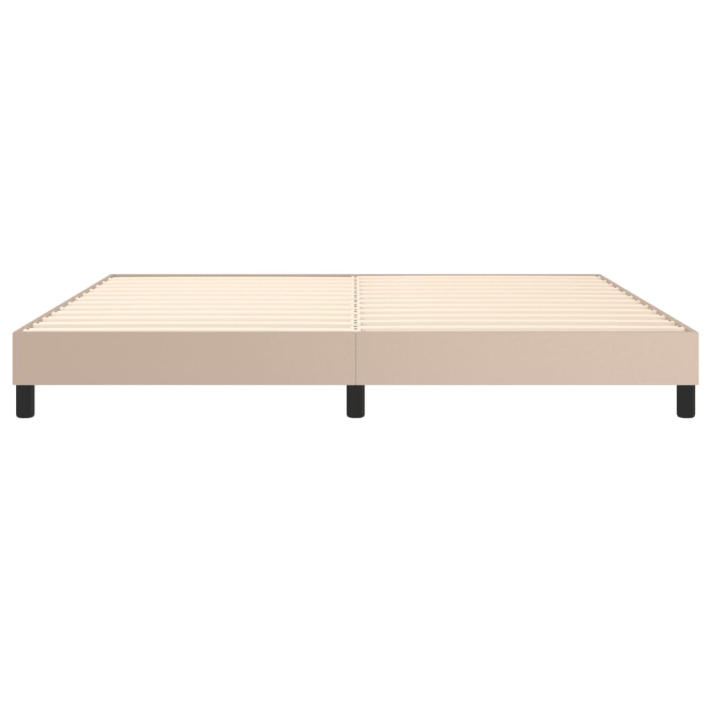 Box Spring Bed Frame Cappuccino Brown 200x200 cm Faux Leather