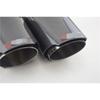 Left 63-89Mm Gloss Carbon Fiber Car Dual Pipe Exhaust Muffler Tip Cover H Style