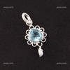 Heart Sky Blue Topaz Stone 925 Silver Ethnic Trendy Birthday Gift Boho Pendant PP-4-8