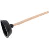 1PC Wooden Handle Rubber Toilet Plunger Heavy Duty Bathroom Cleaning Tool Wear Resistant Comfortable Grip Compatible With