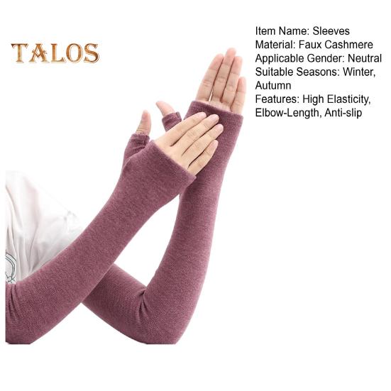 1 Paar Herbst-Winter-Handschuhe, fingerlos, gestrickt, hohe Elastizität, Touchscreen, rutschfest, ellenbogenlang, Armstulpen, warm halten, winddicht, Radfahren