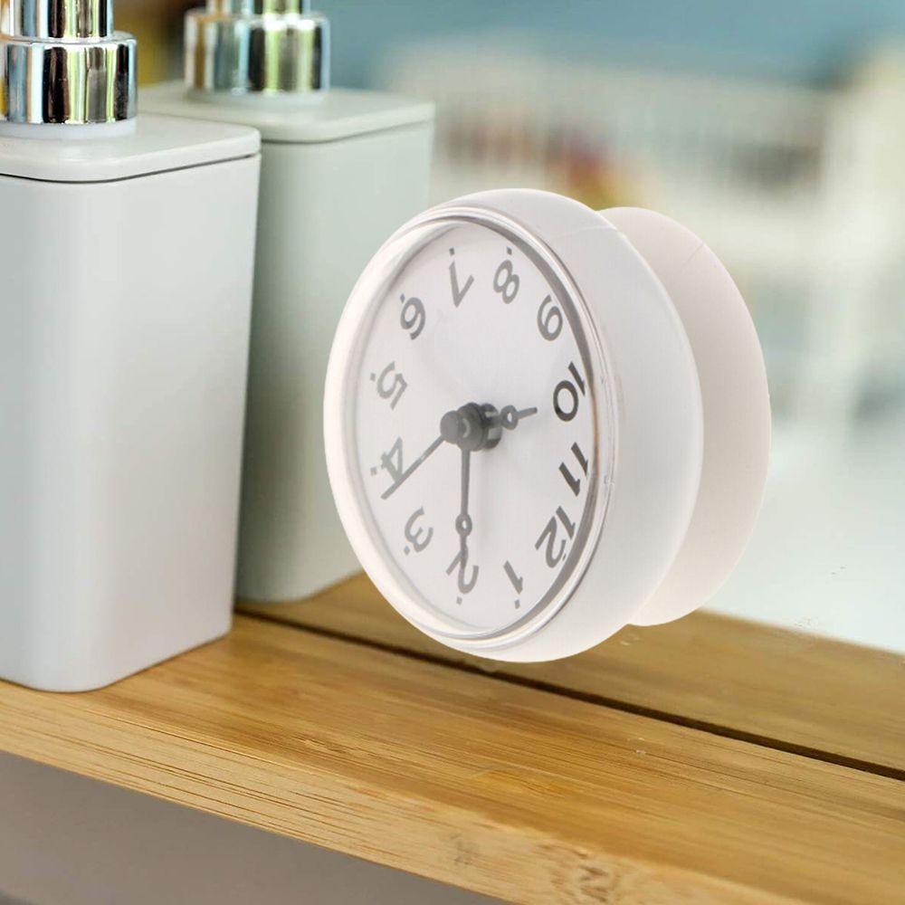 7cm Shower Anti Fog Waterproof Mini Small Table Decoration Kitchen Living Bathroom Room Wall Clock Toilet Round Sucker Decor Art