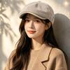 Retro Forward Hat Women's Versatile Big Head Circumference Newsboy Painter Hat Cap Cap Metal Mark Face Small Beret