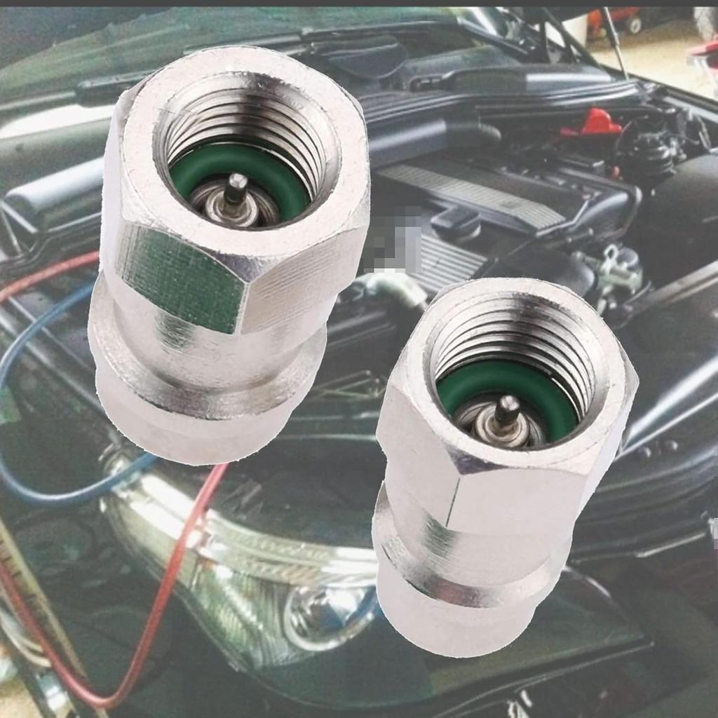 R12 To R134a Conversion Kit, R12 To R134a Retrofit Kit, R12 R22 To R134A High and Low Fitting Port 1/4" To 7/16" Conversion Adapter Air Conditioner
