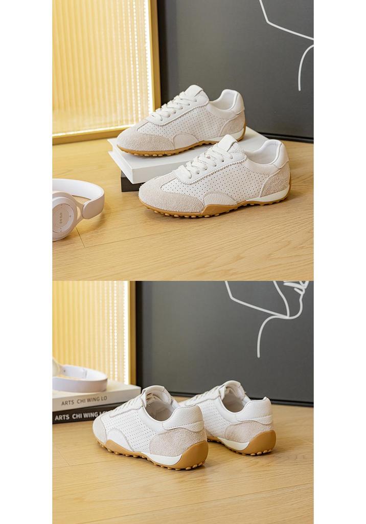 Women's Summer Cowhide German Training Shoes - Breathable, Comfortable, Lace-up, Soft Sole, Versatile Casual Sports Sneakers