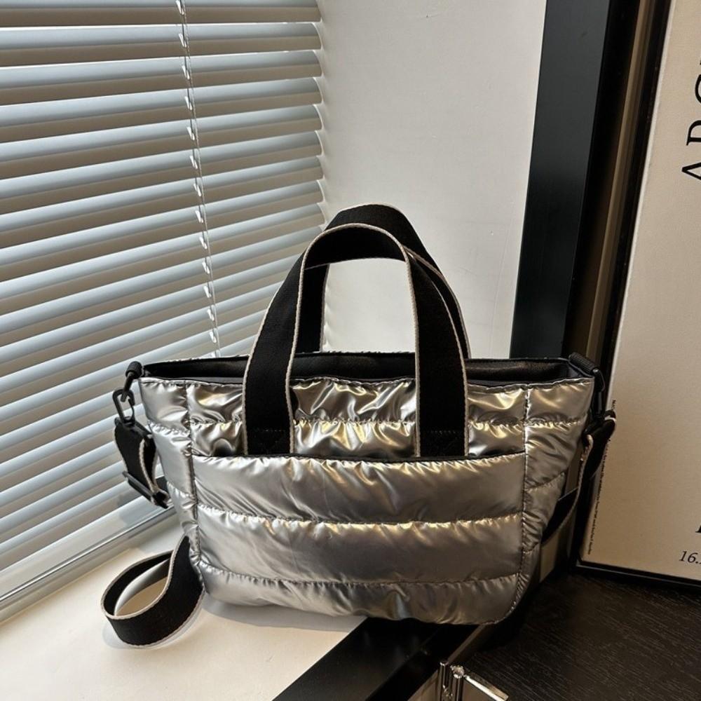 Large Capacity Lightweight Space Shoulder Bag Space Cotton Winter Quilted Crossbody Bag  Female Use