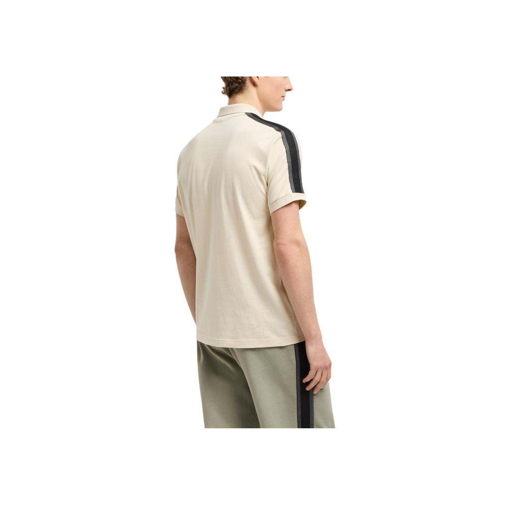Emporio Armani EA7 Color Block Striped Button Short Sleeve Polo Shirt Men polo shirts Light-Brown 7M000139-AF10375-U1079