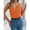 Spring and Summer Women's V-neck Hollow Metal Buckle Camisole Knitwear