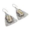 Natural Laguna Lace Agate 925 Sterling Silver Jewelry Earring 2.64" ZS-1323