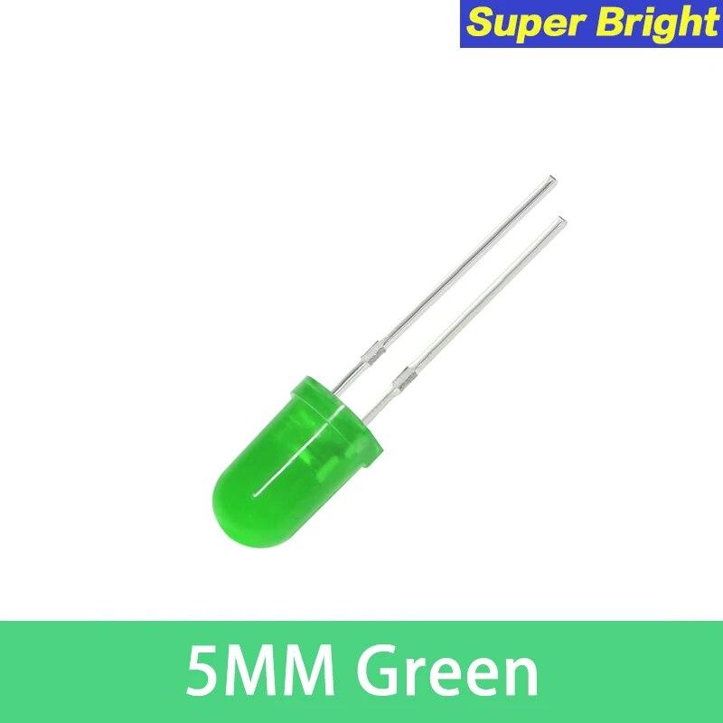 50–100 Stück F5 LED-Diode, 5 mm, superhelles Leuchtdioden-Set, Blau, Grün, Rot, Gelb, Weiß