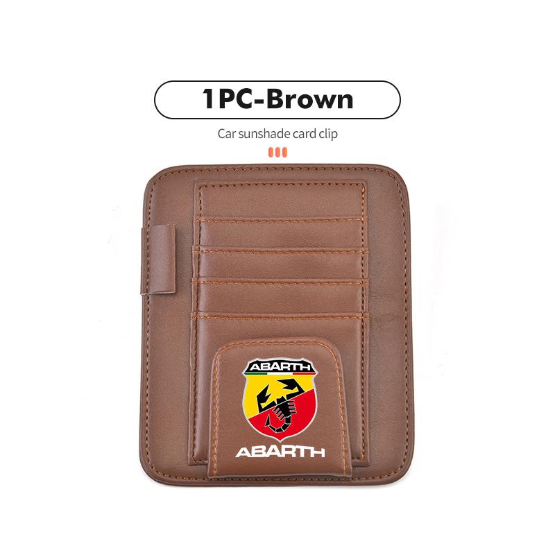 Car Sun Visor Sunglasses Clip Credit Card Pen Storage Holder For Abarth FR FIAT 500 595 695 124 Bravo Linea Siena Panda