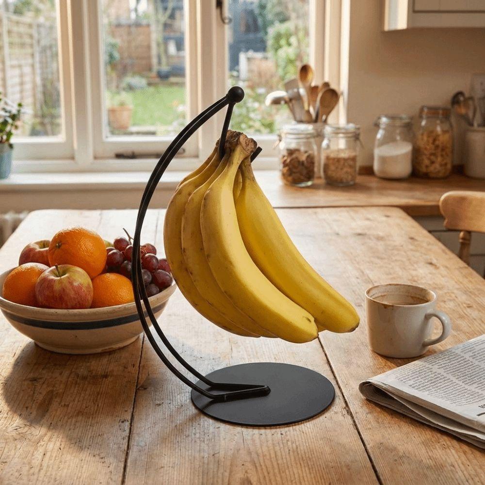 with Base Metal Banana Rack Stable Stand Fruit Display Hanger Creative Banana Holder  Living Room