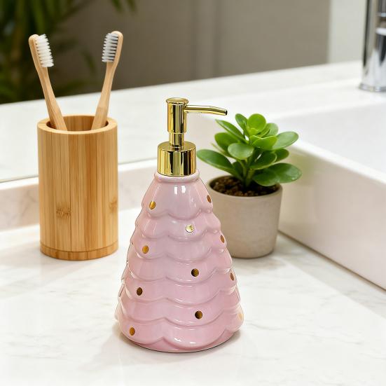 Vánoční dávkovač mýdla plnitelný nepropustný dekorativní pumpičkový dávkovač sváteční vánoční stromek dávkovač mýdla na ruce