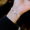 Latest Stylish Fashionable Korean Delicate Light High End Flower Cubic Zircon Wrist Bracelet Ladies Jewelry Gathering Party Event Giveaway Gift Idea