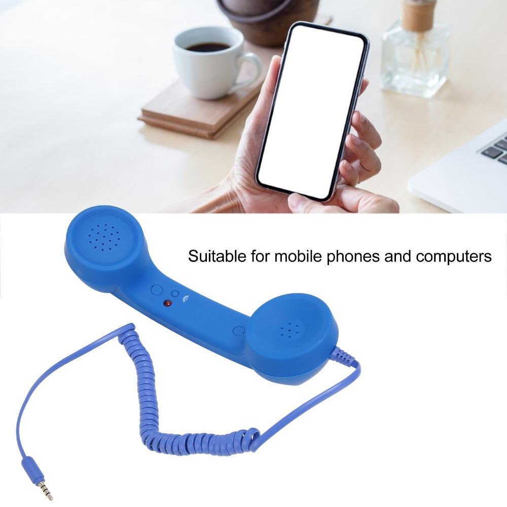 Wired Connection 3.5mm Plug Handset Adjustable Tone Radiation Proof Handset Telephone Conversation