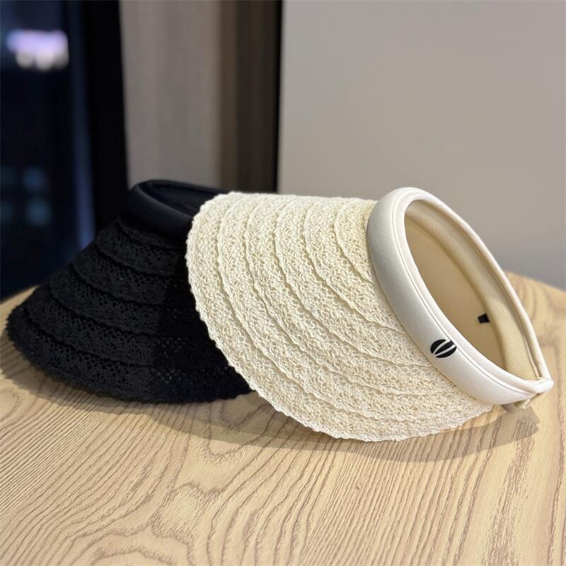 High Quality Summer Lace Sun Hat Women's New Seaside Beach Big Eaves Headband Versatile Empty Top Hat