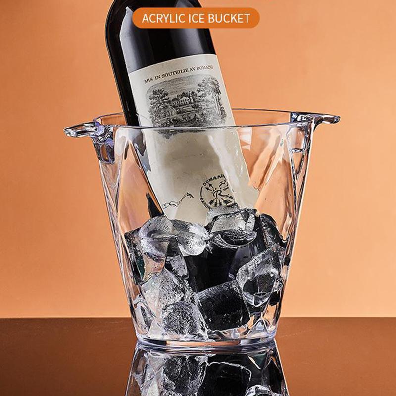 Transparent Wine Ice Cooler For Party Home Whisky Ice Bucket Ice Champagne Bucket Thermal Beer Bucket Bar Accessories