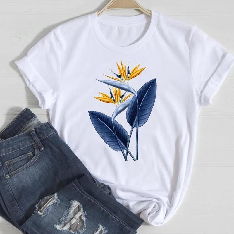 Womens Cute Cartoon Retro Flower Plant Design Graphic TShirt Short Sleeve Harajuku Style Base Shirt Casual Harajuku Clothing S