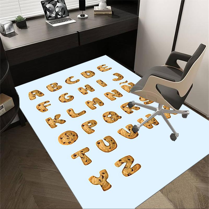 

1PC cookie alphabet Anti-slip carpet, suitable for Office, bedroomand playrooms. It can also be used as a sofa footrest cover-W41 60cm by 90cm