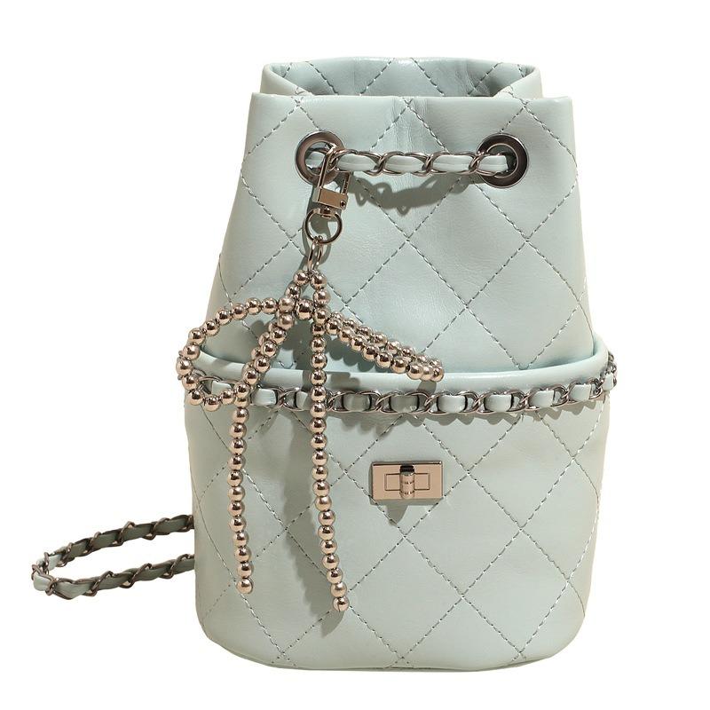 Bucket Bag Premium Messenger Bag New Woven Chain Bag Women's Niche Diamond Shoulder Bag