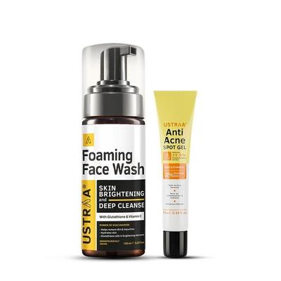 Gözenek Bakım Kombosu - Köpüren Yüz Yıkama Jeli - Cilt Aydınlatıcı - 150 ml | SLS İÇERMEZ ve Akne Lekelerine Karşı Jel - 15 ml | Sivilceye Neden Olan Mikropların %99,9'unu Azaltır