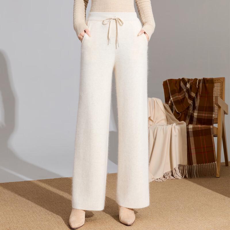 

Women s Wool Blend Relaxed Fit Straight-Leg Trousers