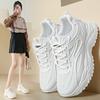 Fashion White Sneakers Women 2024 New Leather Chunky Sneakers Women's Sports Shoes Thick Tennis Vulcanized Shoes Basket Platform Shoes