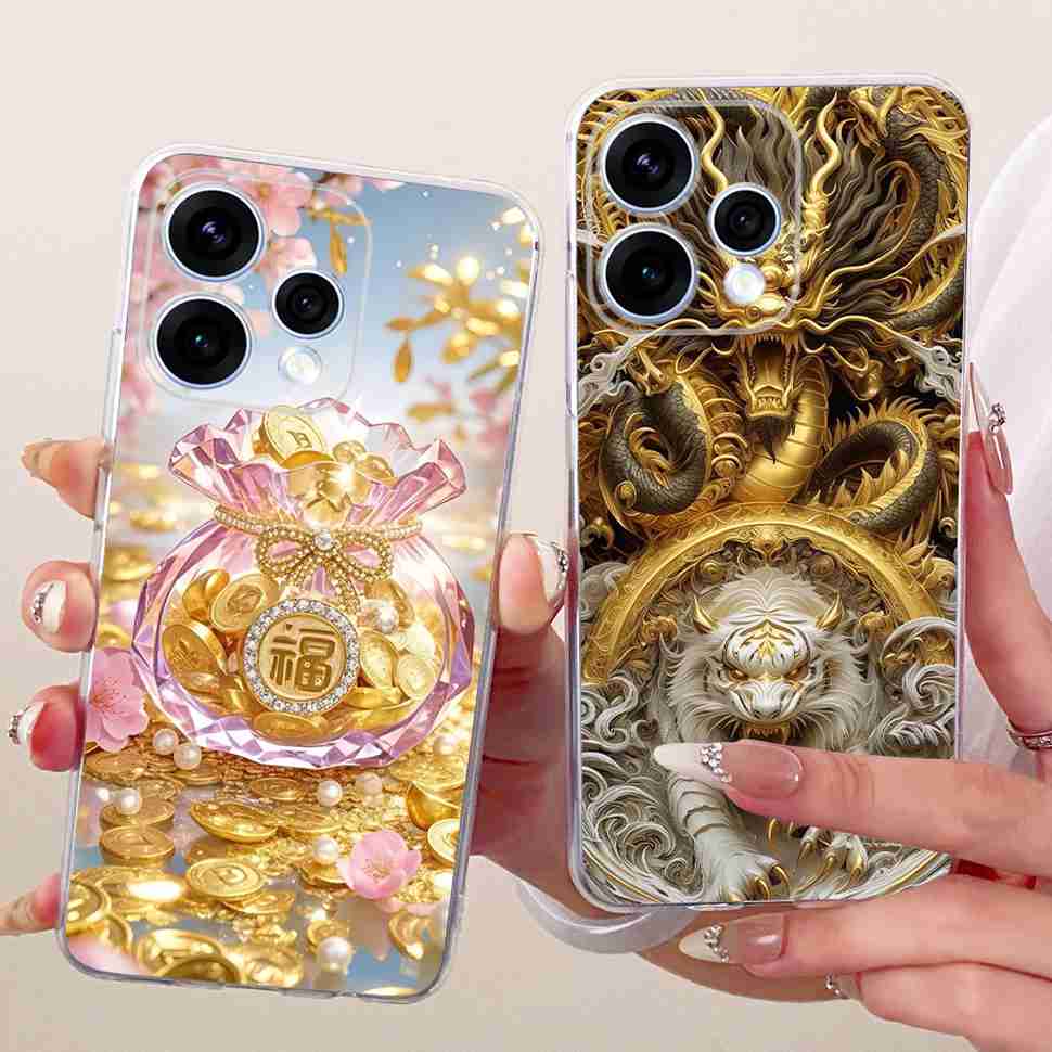For Oppo Reno15 5G Casing 6.59" Cool Dragon Soft Silicone Back Cover For Oppo Reno 15 Reno15 5G CPH2825 Phone Shell Cases