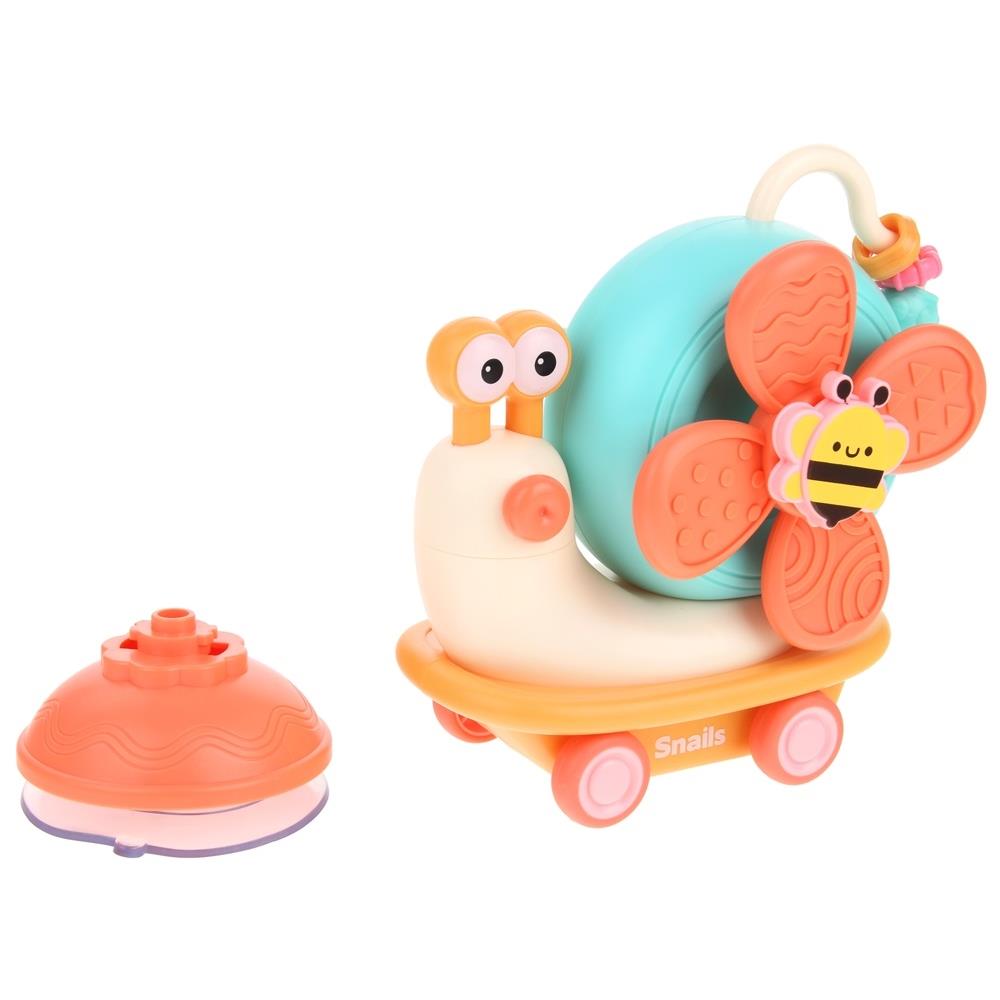 Sensory Snail Ride-On 4-in-1 Spinner with Suction Cup for Kids - Green