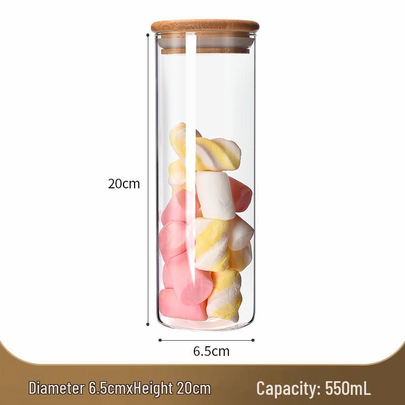 Food Grade Glass Storage Jars with Lids - Tea and Grain Container Set