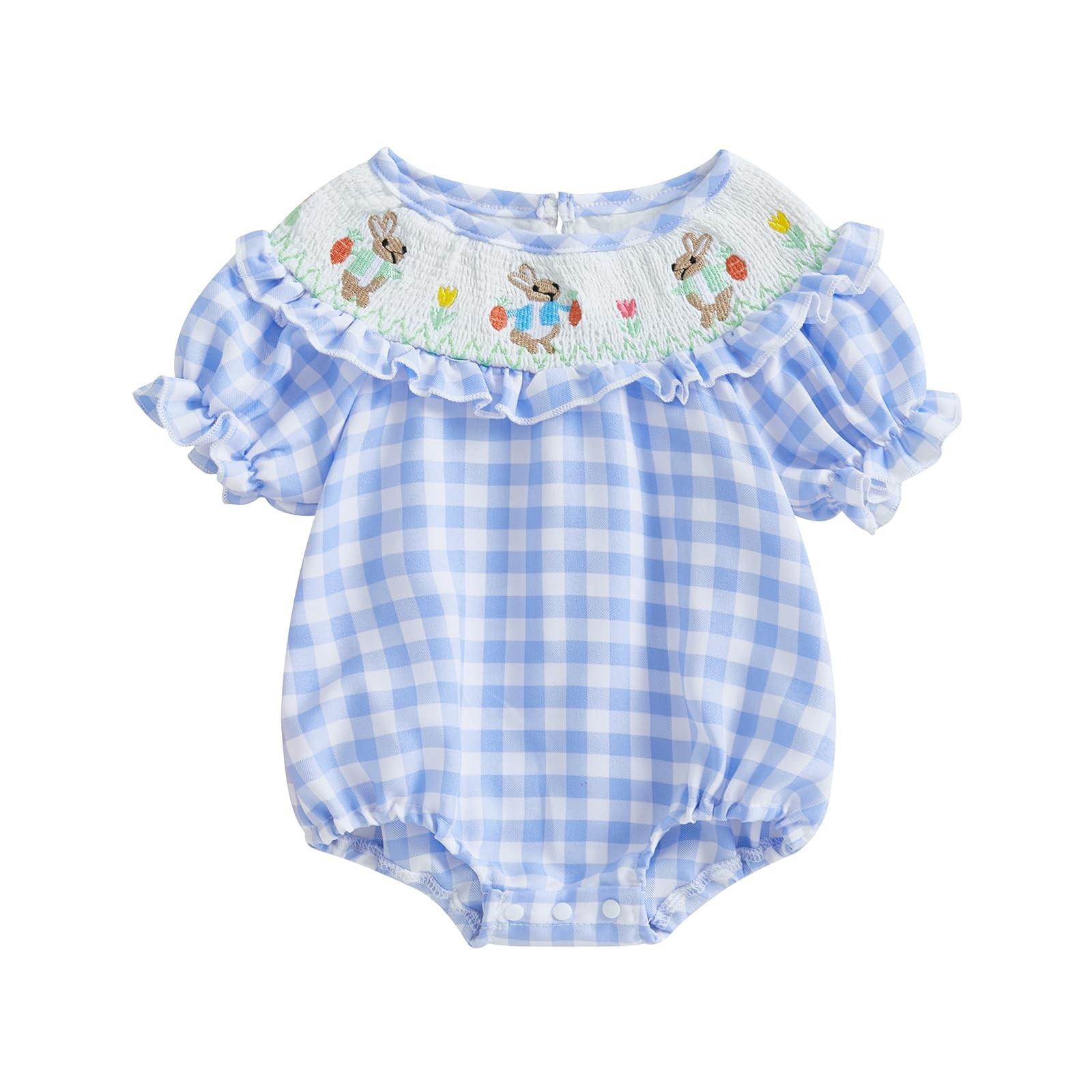 

Одежда Детский комбинезон-боди с оборками и пузырьками для новорожденных Милый кролик для малышей Летняя одежда 3