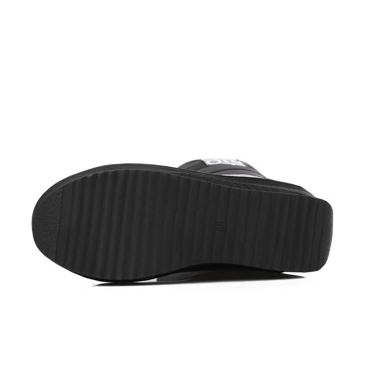 Women's Snow Boots Women Shoes South Korea Style Platform Boots Wedges Mid Calf Boots Female Plush Winter Boots