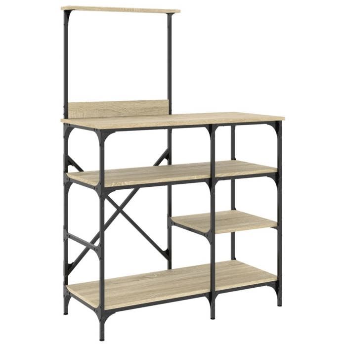 VidaXL Baker's Rack, Shelf with Adjustable Feet, Storage Furniture, Interior Kitchen Organizer, Modern, 845417