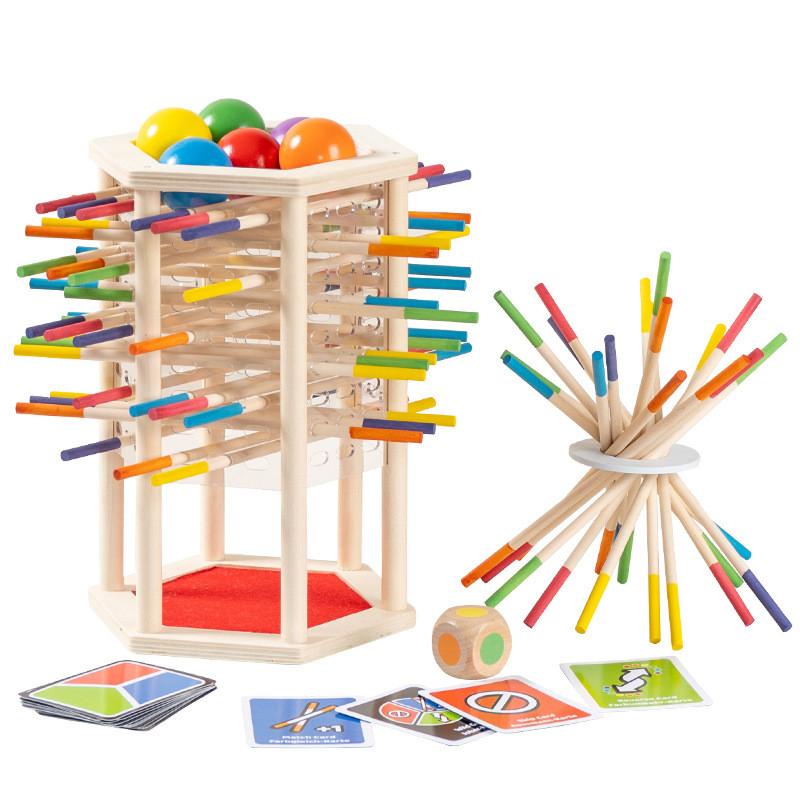 Tower Puzzle Hexagonal Game Wooden Blocks For Kids Educational Playroom Gift