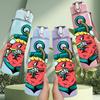 1PC Retro Anchor Ocean Art 750ml Color Plastic Sports Water Bottle Leakproof Flip Straw Lid Suitable for Sports Office Home Use