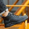 Fashion Waterproof Work Boots Safety Steel Toe Shoes Men Work Sneakers High Top Safety Shoes Men Protective Boots Mens Leather Boots