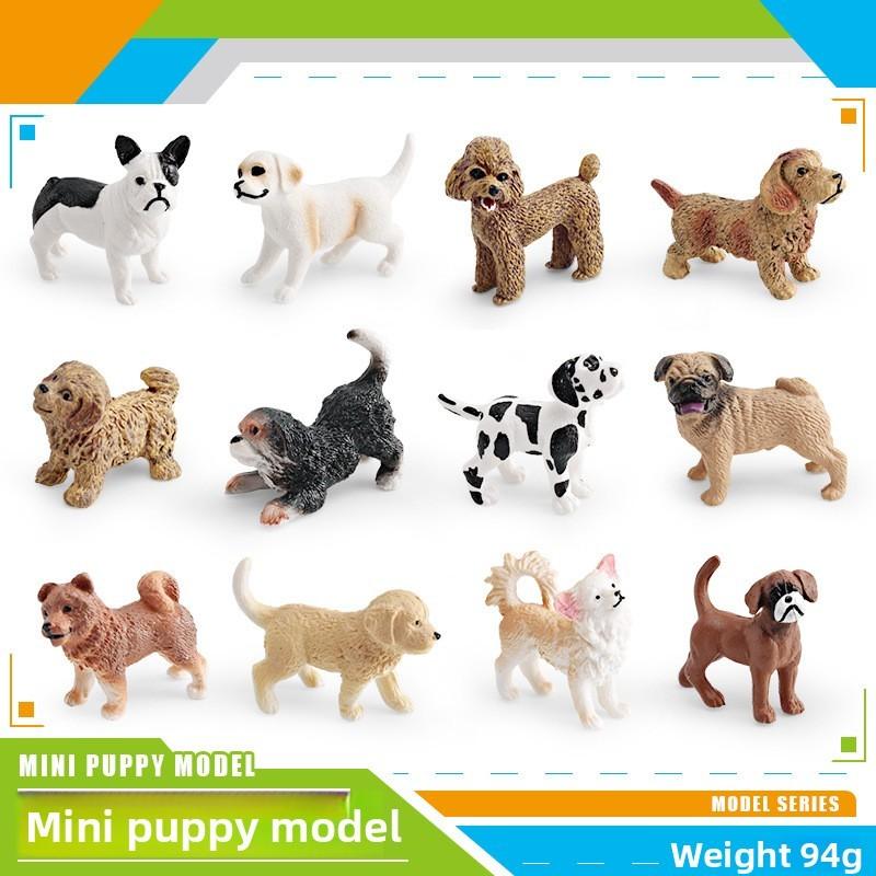 Cute Dalmatian Bulldog Dachshund Chihuahua Golden Retriever Model Ornament Set For Kids And Collectors