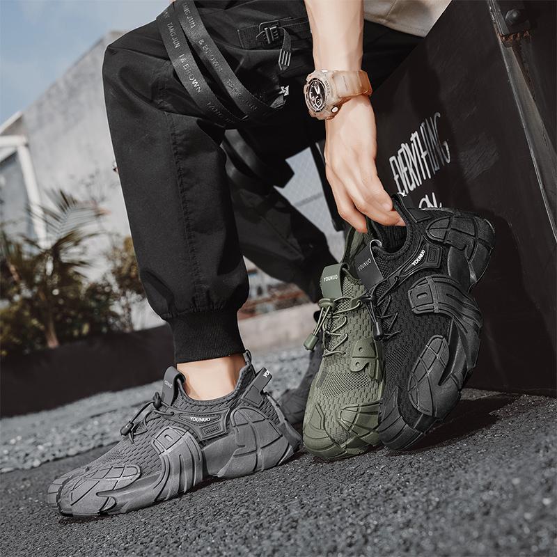 ZL Sommer Neue Netz-Freizeitschuhe für Herren, vielseitig, grün, schwarz, grau