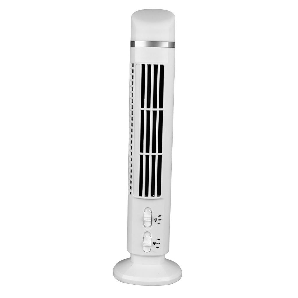 Bladeless Tower Fan Portable USB Desk Fan with Light for Home Bedroom  