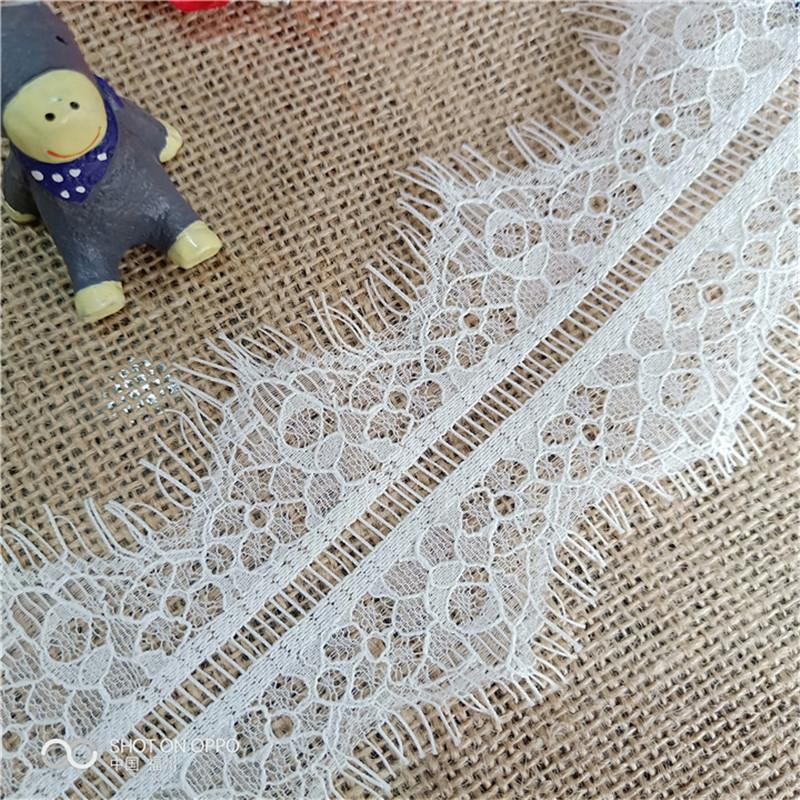 3 Meters/pack Width 8cm White Black Non Elastic Double Edge Lace Trim Eyelash French Lace