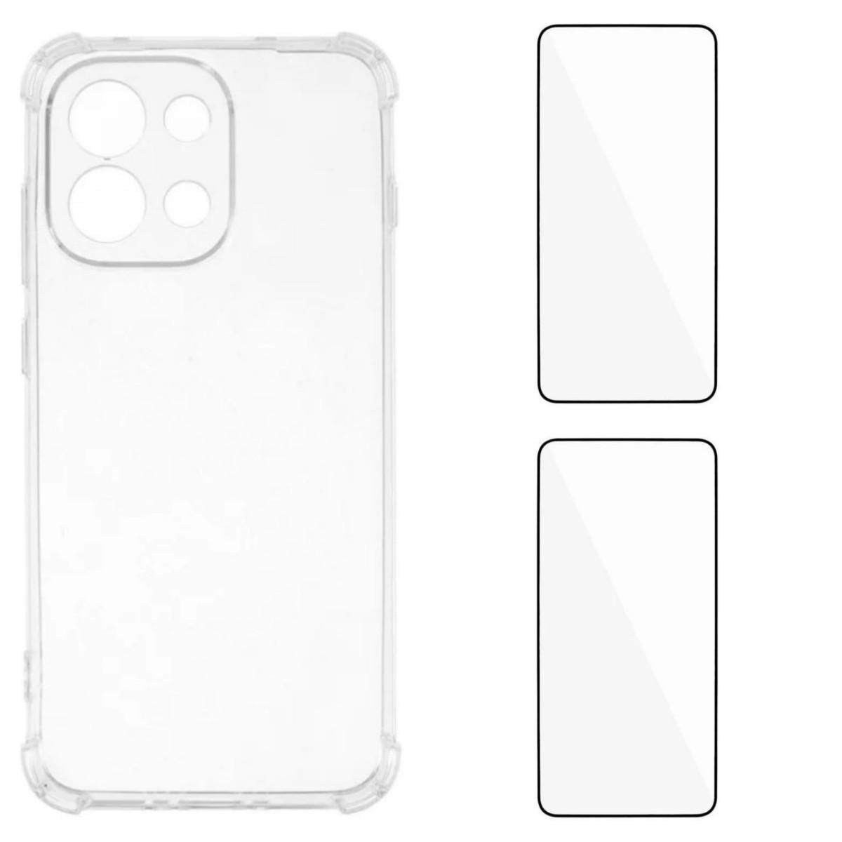 

For OnePlus 13T 5G TPU Case WANLONFENG WL3 Series 1.5mm Phone Cover with 2Pcs Tempered Glass Films Transparent