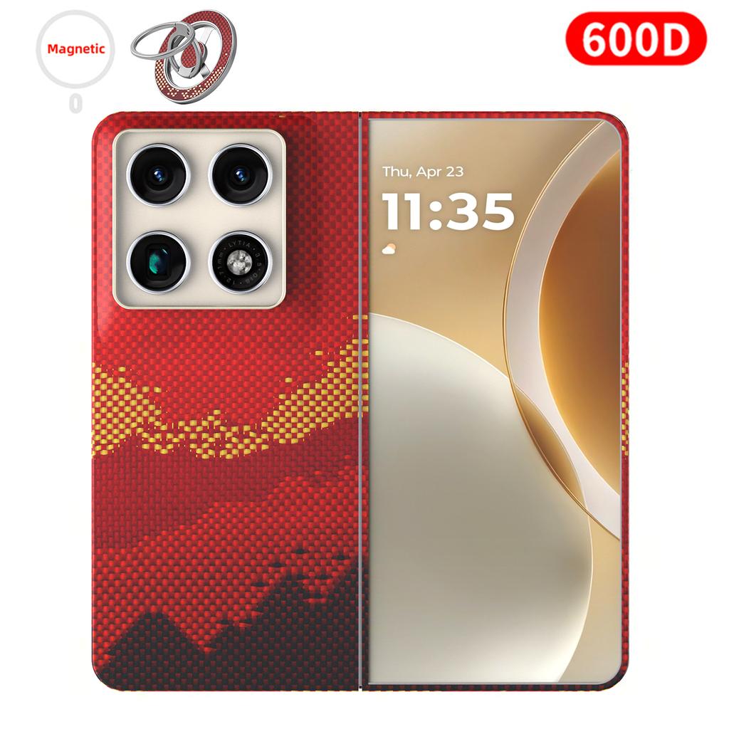 Pro pouzdro Motorola Razr Fold Carbon 600D 1500D Kevlar Aramidová vláknitá tkanina Tenký tvrdý kryt Magnetický Černý Štíhlý Lehký Červený Prémiový