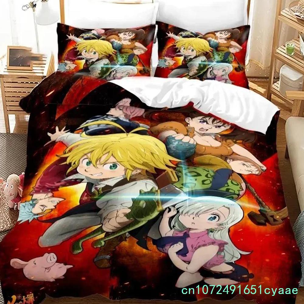 Seven Deadly Sins Anime Meliodas Bedding Set 3D Printed Suitable For Bedroom Duvet Cover Set With Pillowcases Kids Home Textile
