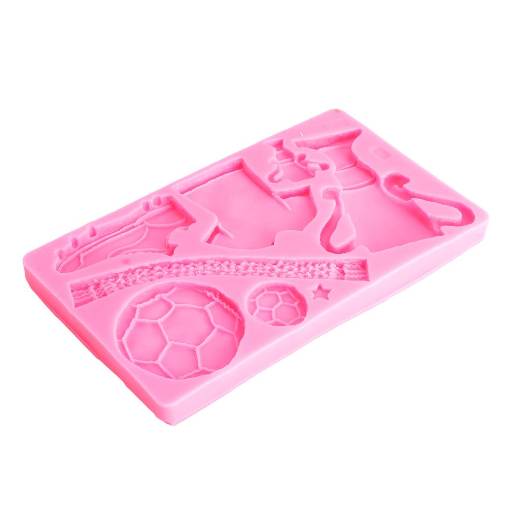 Fotbal Trophy Silikonový Fondant Formy Oblečení Boty Forma na dort Forma na čokoládu DIY Forma na pečení Růžová