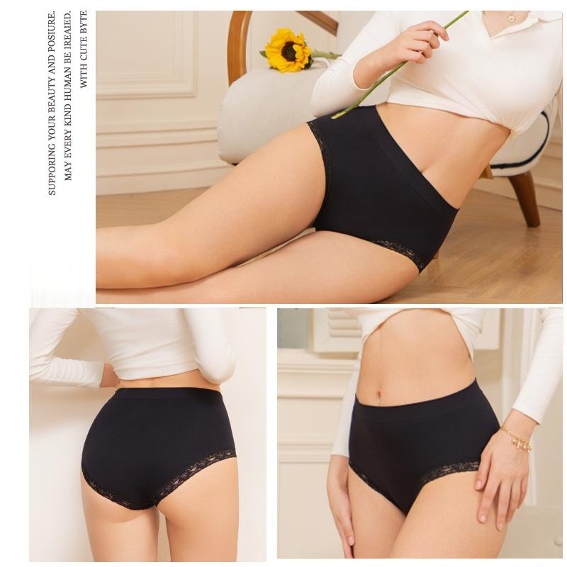 5Pcs/Set Women High Waist Shapewear Lace Briefs Seamless Butt Lifter Women's Maillard Sexy Tummy Control Belly Shaping Female
