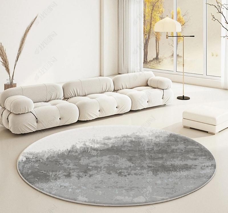 

Modern Abstract Round Carpet Non Slip Rug for Living Room Bedroom Nordic Decor Large Area Floor Mat Home Study 80x80cm